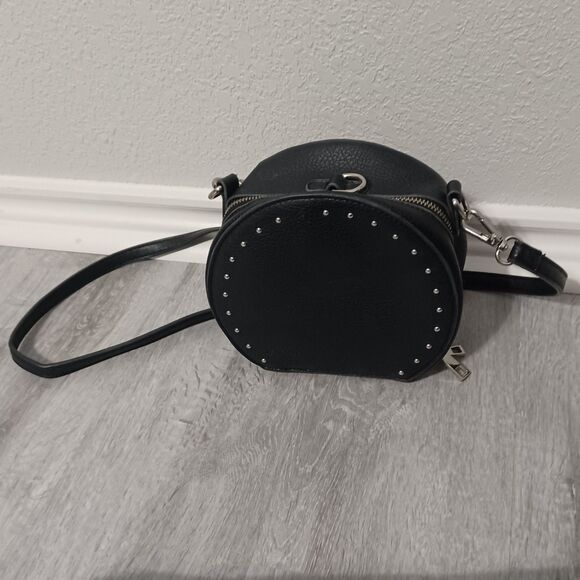 Collection XIIX Handbags - COLLECTION XIIX Black, Silver-Studded Round Crossbody